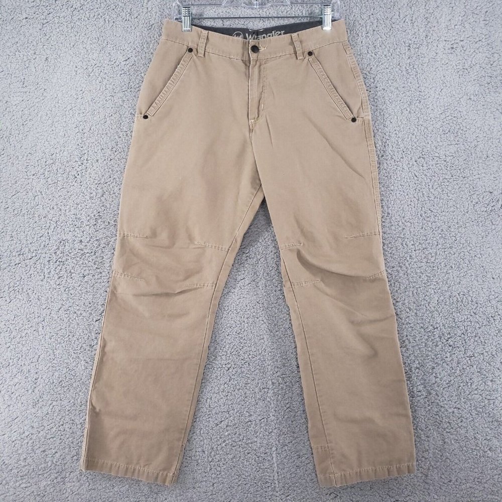 Wrangler Pants Men’s 34X28 Khaki Chino Outdoor Series Hiking 100% Cotton NT851FN